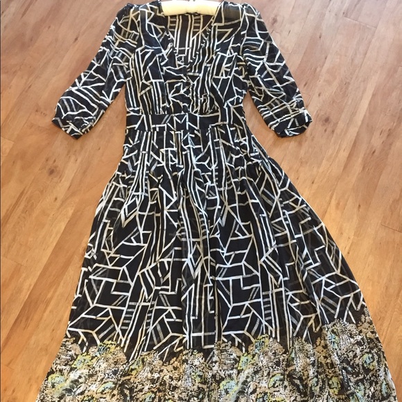 Anthropologie Black white maxi dress - Picture 2 of 7